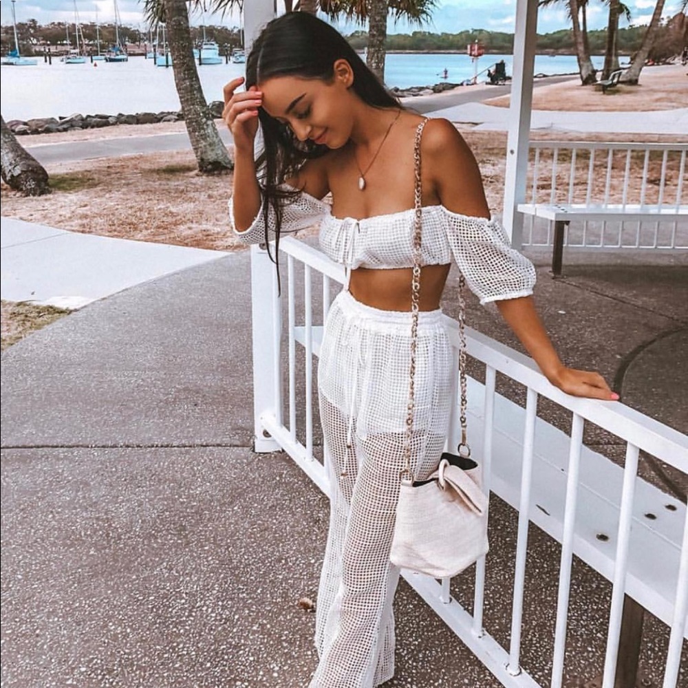 White Mesh Pants